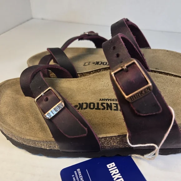 mayari tobacco Birkenstock Mayari Tobacco Habana Oil Rich Maroon Leather Sandals